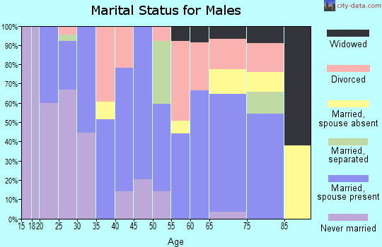 Zip code 40823 marital status for males