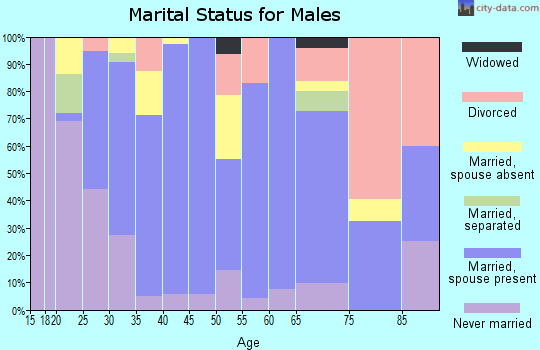 Zip code 40831 marital status for males