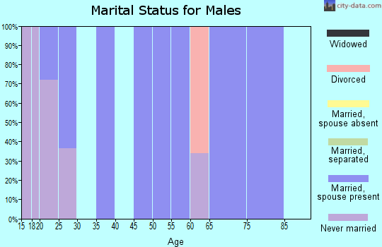Zip code 40868 marital status for males