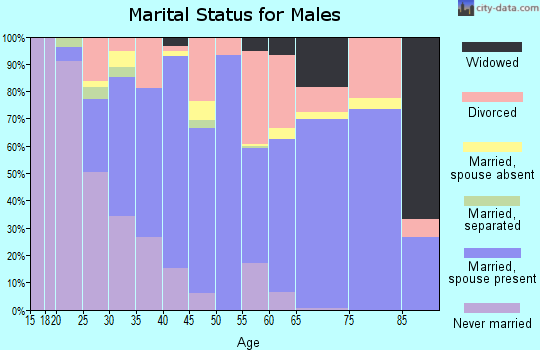 Zip code 40906 marital status for males