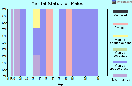Zip code 40914 marital status for males