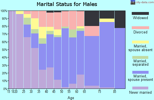 Zip code 40962 marital status for males