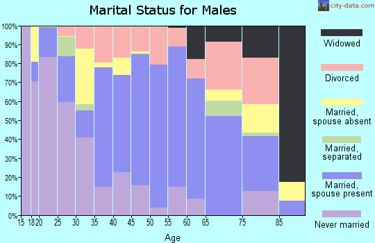 Zip code 40977 marital status for males