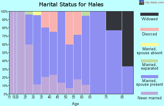 Zip code 41073 marital status for males