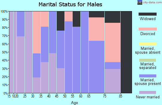 Zip code 41774 marital status for males