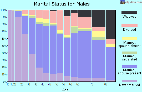 Zip code 42101 marital status for males