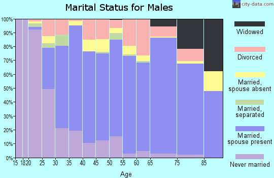 Zip code 42104 marital status for males