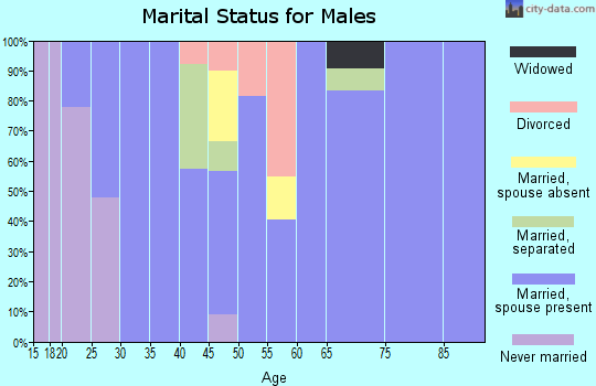 Zip code 42120 marital status for males