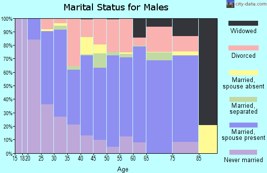 Zip code 42134 marital status for males