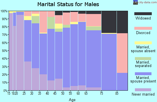 Zip code 42164 marital status for males