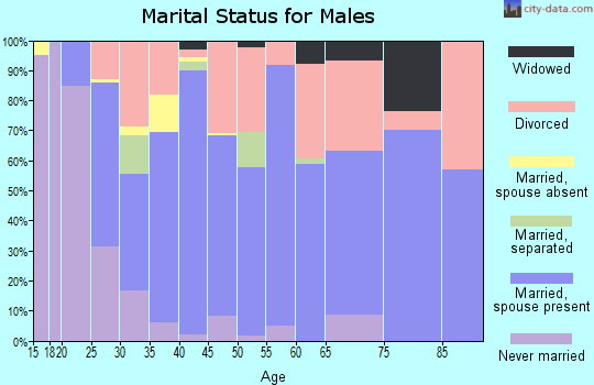Zip code 42206 marital status for males
