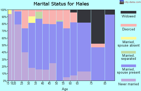 Zip code 42217 marital status for males