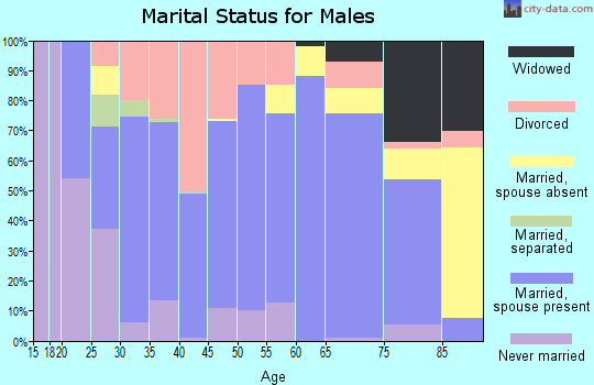 Zip code 42220 marital status for males