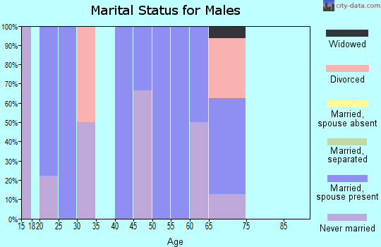 Zip code 42254 marital status for males