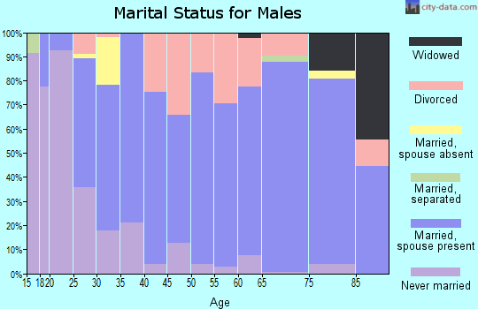 Zip code 42351 marital status for males