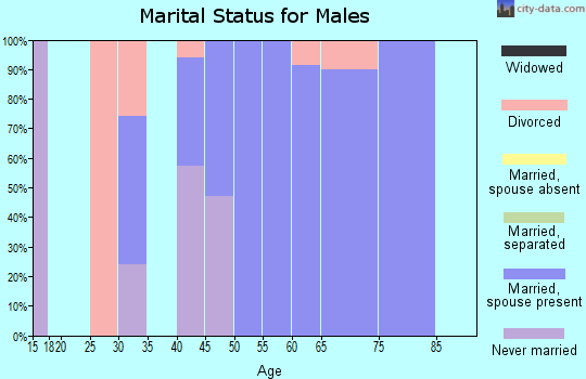 Zip code 42436 marital status for males