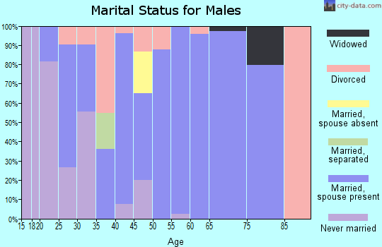 Zip code 42442 marital status for males