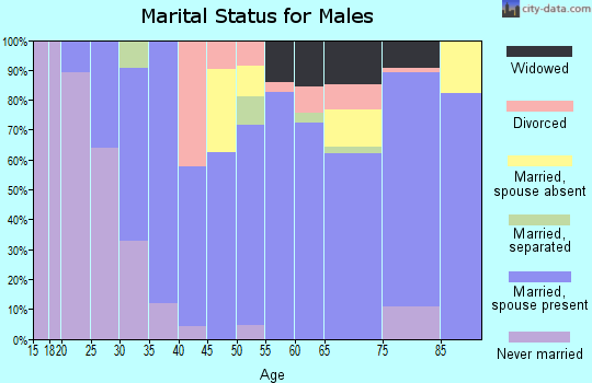 Zip code 42459 marital status for males