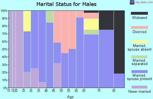 Zip code 42461 marital status for males