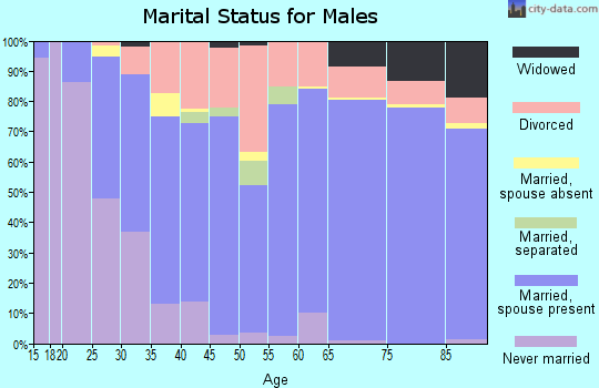 Zip code 42718 marital status for males