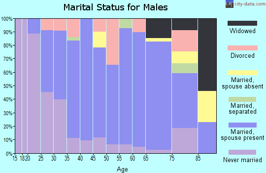 Zip code 42749 marital status for males