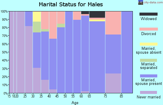 Zip code 43003 marital status for males