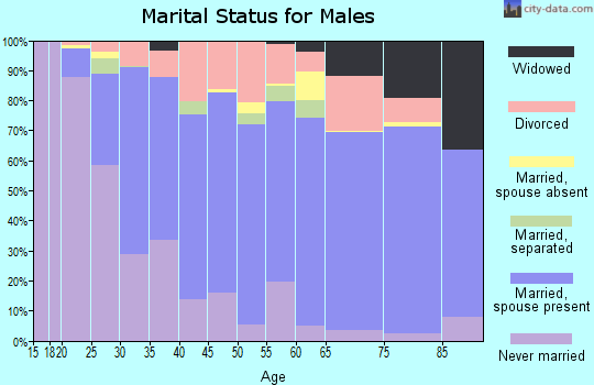 Zip code 43050 marital status for males