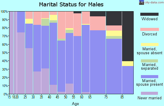 Zip code 43056 marital status for males