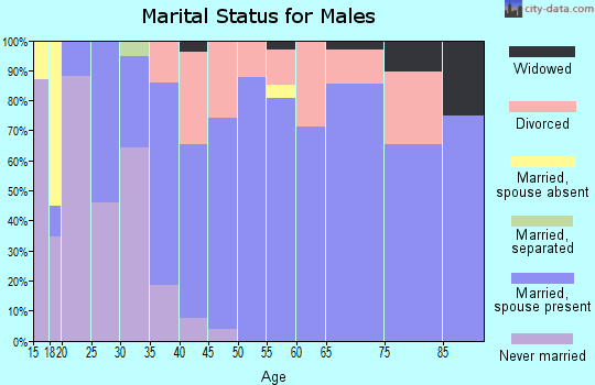 Zip code 43060 marital status for males