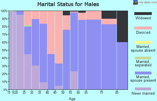 Zip code 43102 marital status for males