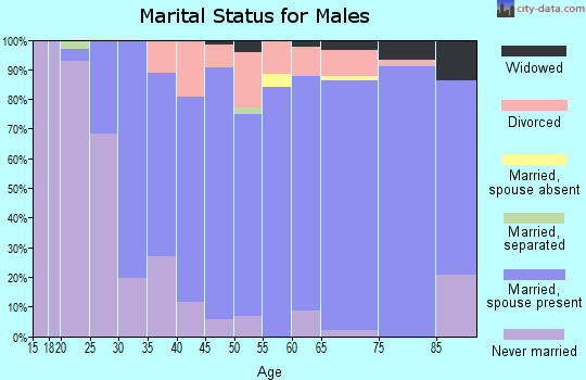 Zip code 43105 marital status for males
