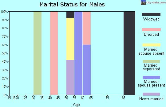 Zip code 43109 marital status for males