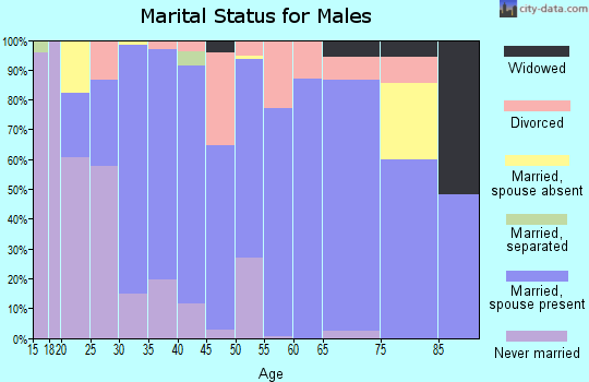 Zip code 43112 marital status for males