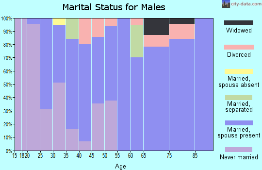Zip code 43115 marital status for males