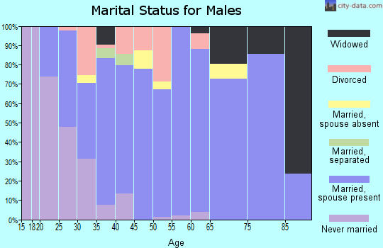 Zip code 43310 marital status for males