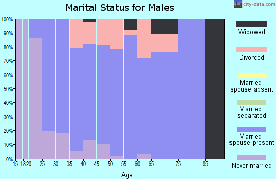 Zip code 43314 marital status for males