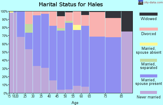 Zip code 43315 marital status for males