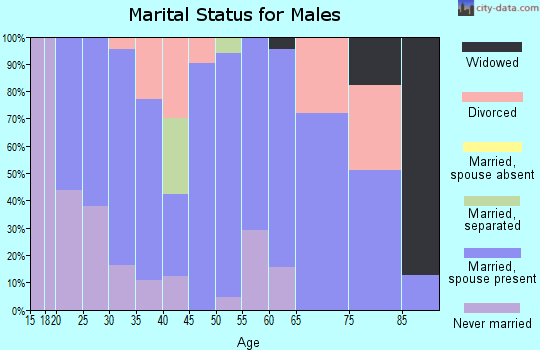 Zip code 43318 marital status for males