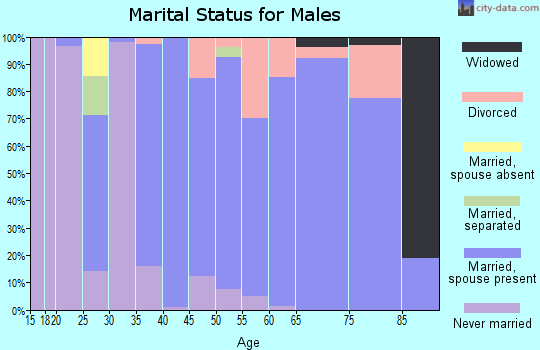 Zip code 43320 marital status for males