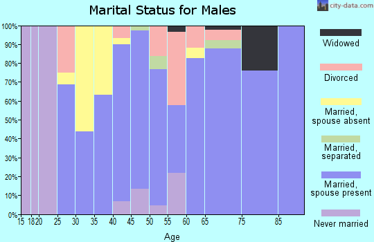 Zip code 43332 marital status for males