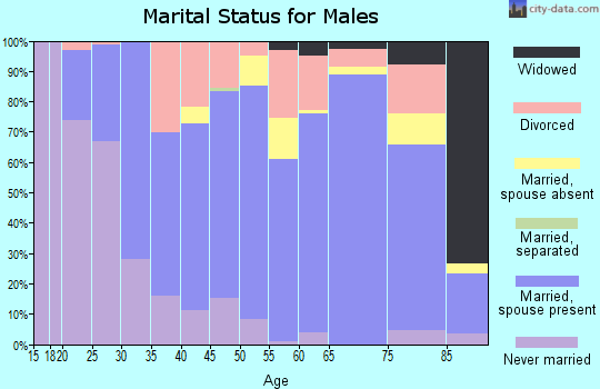 Zip code 43338 marital status for males