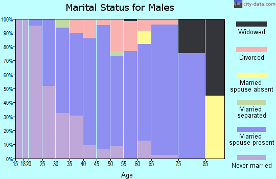 Zip code 43344 marital status for males