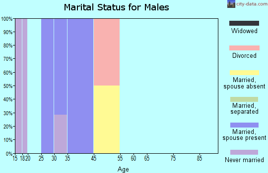 Zip code 43350 marital status for males