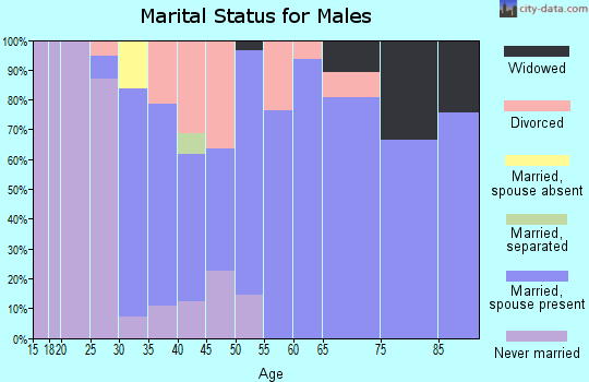 Zip code 43412 marital status for males
