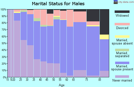 Zip code 43420 marital status for males