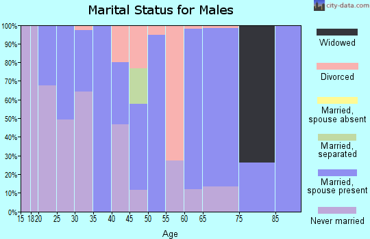 Zip code 43435 marital status for males