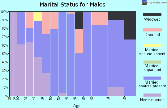 Zip code 43442 marital status for males