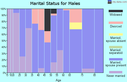 Zip code 43457 marital status for males