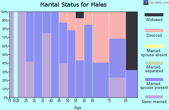 Zip code 43462 marital status for males