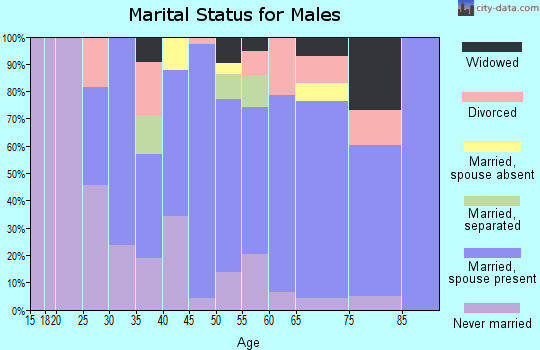 Zip code 43465 marital status for males